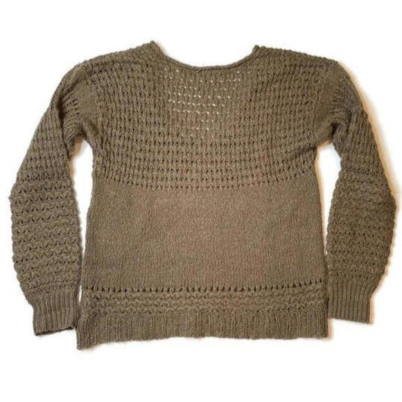 Free People Womens Chunky Knit Oversized Scoop Neck Sweater Brown Size Medium - Picture 2 of 6